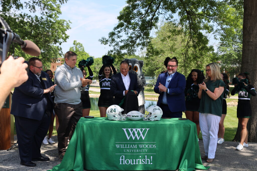 Dr. Moreland announcing the addition of football to the sports offerings at WWU